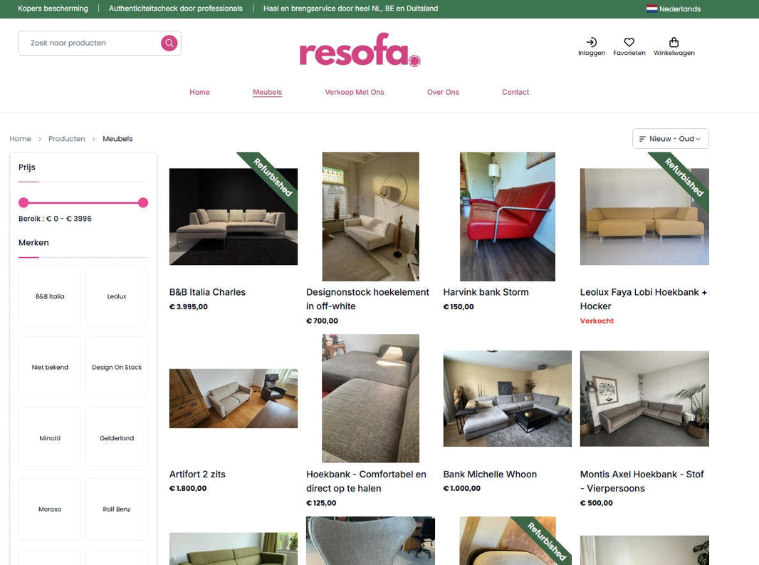 Een nieuw concept: tweedehands meubels kopen en verkopen via Resofa.com - mét de optie tot herstofferen
